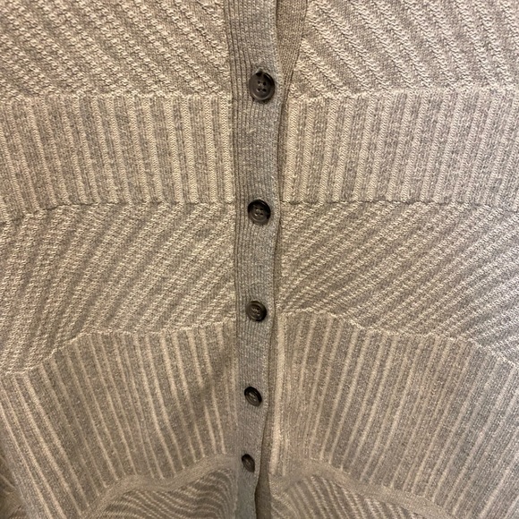 Cute Ribbed Mixed Stripes Open Sides Button Down Cardigan Poncho Sweater SS OS - Picture 5 of 10